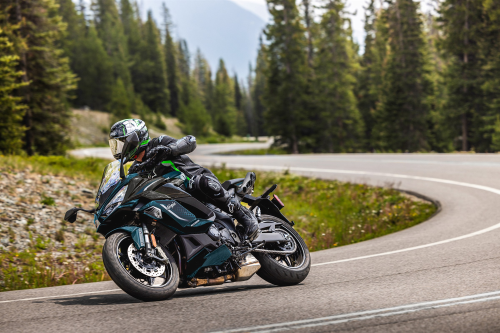 Motorcycle rider on the open road